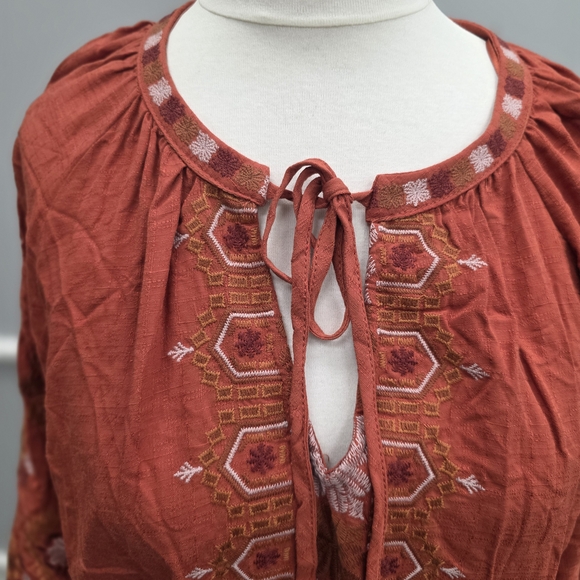 Nurture by Westbound Terracotta Embroidered Blouse - Picture 2 of 10